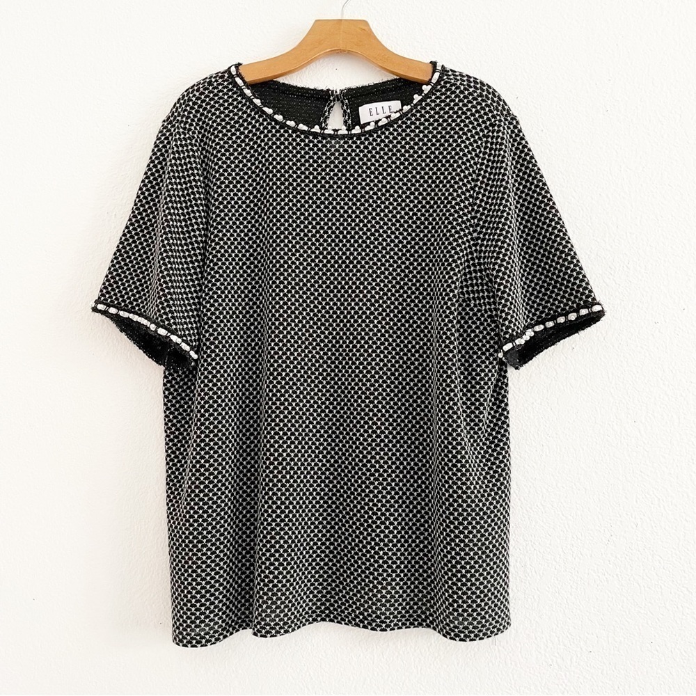 Women's ELLE Faux Pearl-Embellished Top